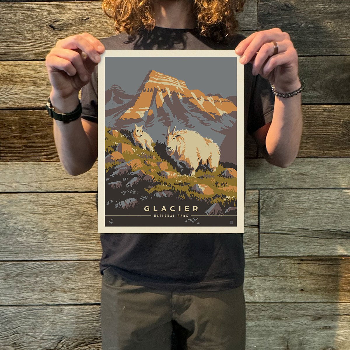 Glacier National Park: Mama Goat (63 National Parks) Art Print - Wander Together Outfitters