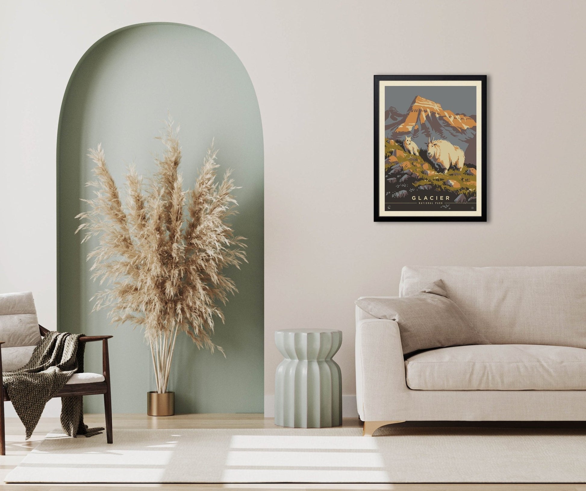 Glacier National Park: Mama Goat (63 National Parks) Art Print - Wander Together Outfitters