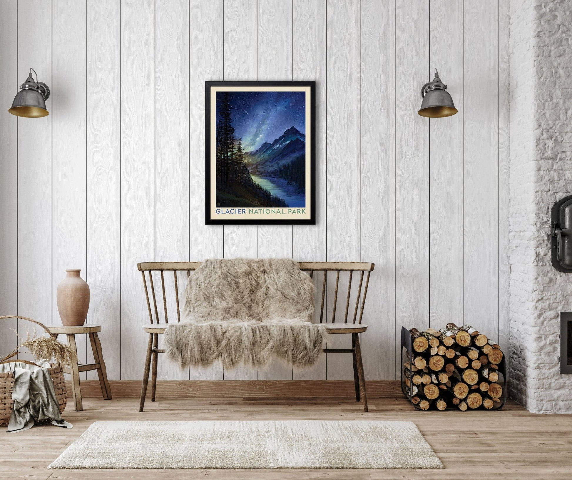 Glacier National Park: Starlight (63 National Parks) Art Print - Wander Together Outfitters
