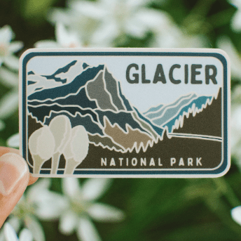 Glacier Stained Glass Vinyl Sticker, License Plate Series - Wander Together Outfitters