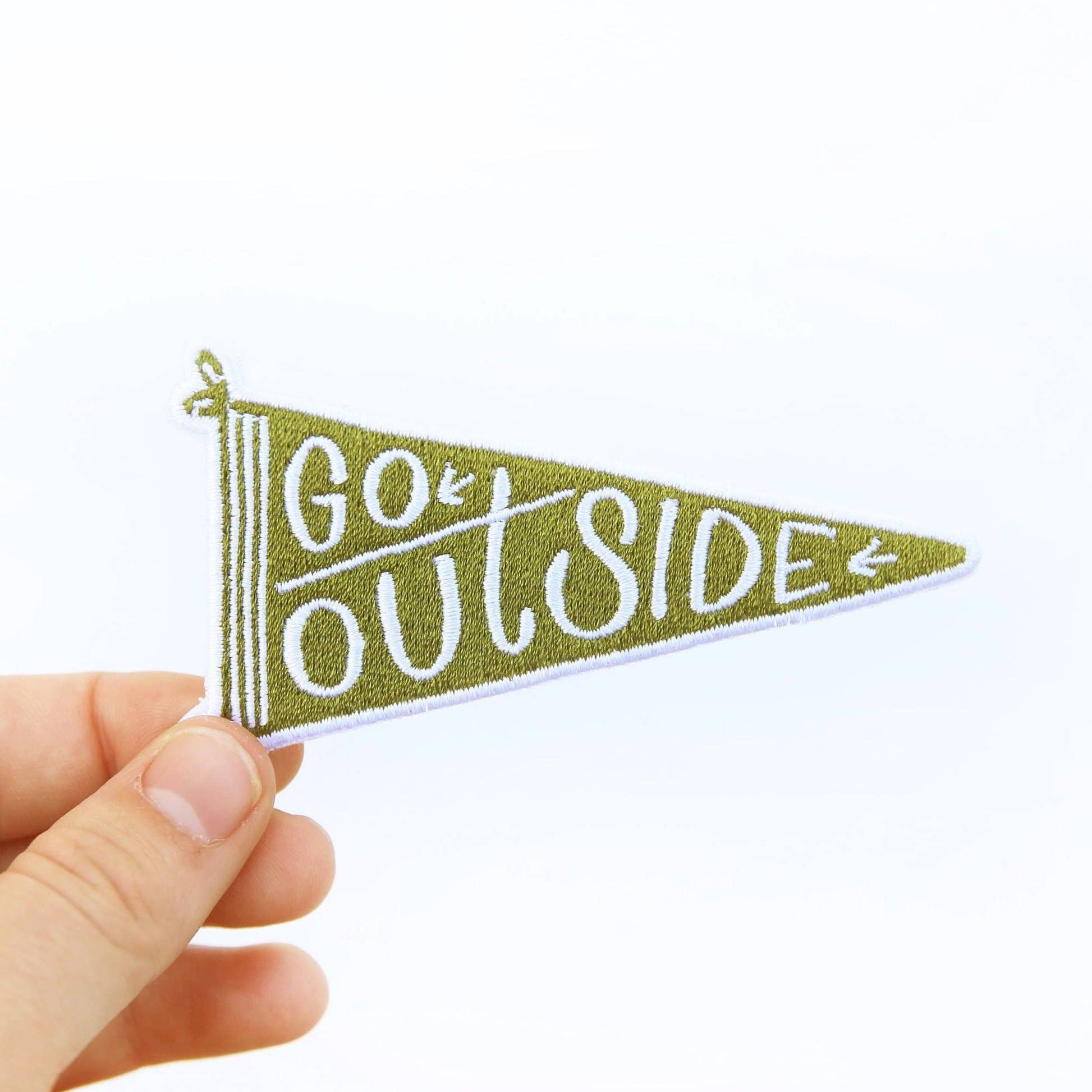 "Go Outside" Banner Embroidered Iron on Patch - Wander Together Outfitters