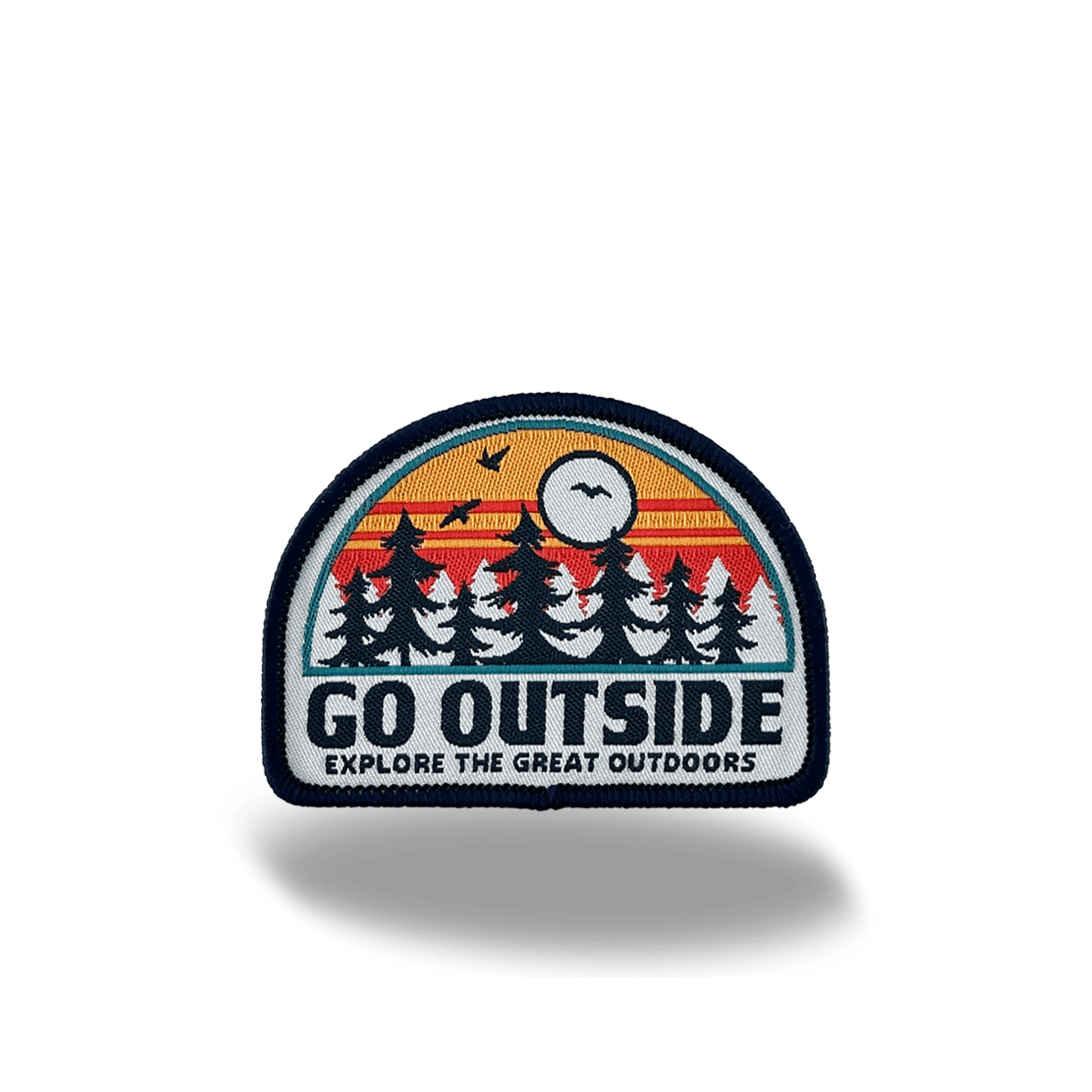 "Go Outside" Sunset Forest Embroidered Iron On Patch - Wander Together Outfitters