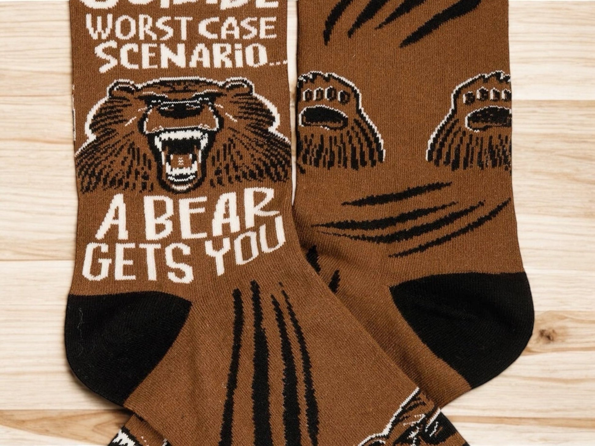 “Go Outside Worst Case Scenario A Bear Gets You” Unisex Socks - Wander Together Outfitters