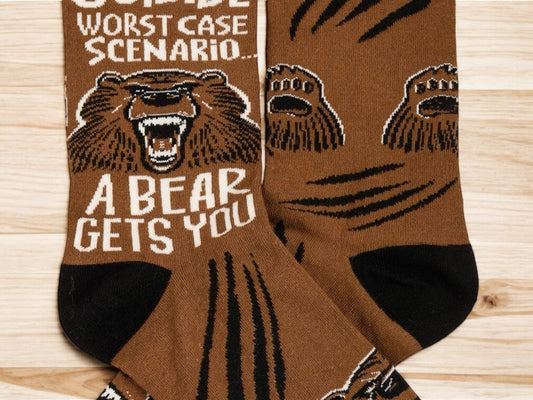 “Go Outside Worst Case Scenario A Bear Gets You” Unisex Socks - Wander Together Outfitters