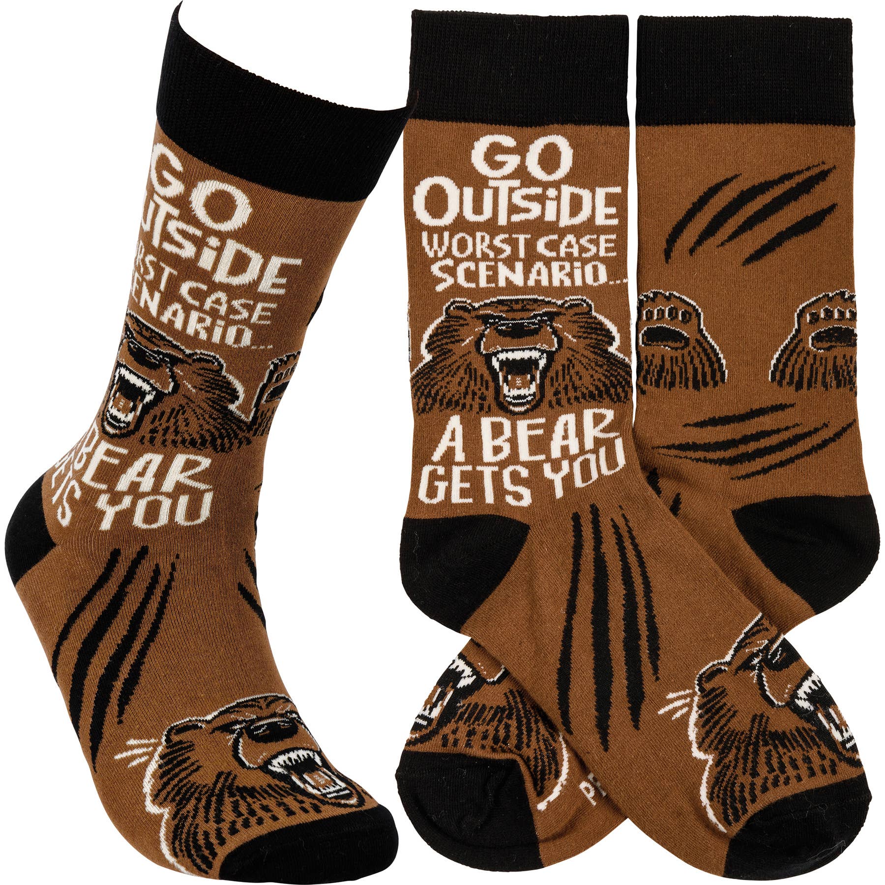 “Go Outside Worst Case Scenario A Bear Gets You” Unisex Socks - Wander Together Outfitters