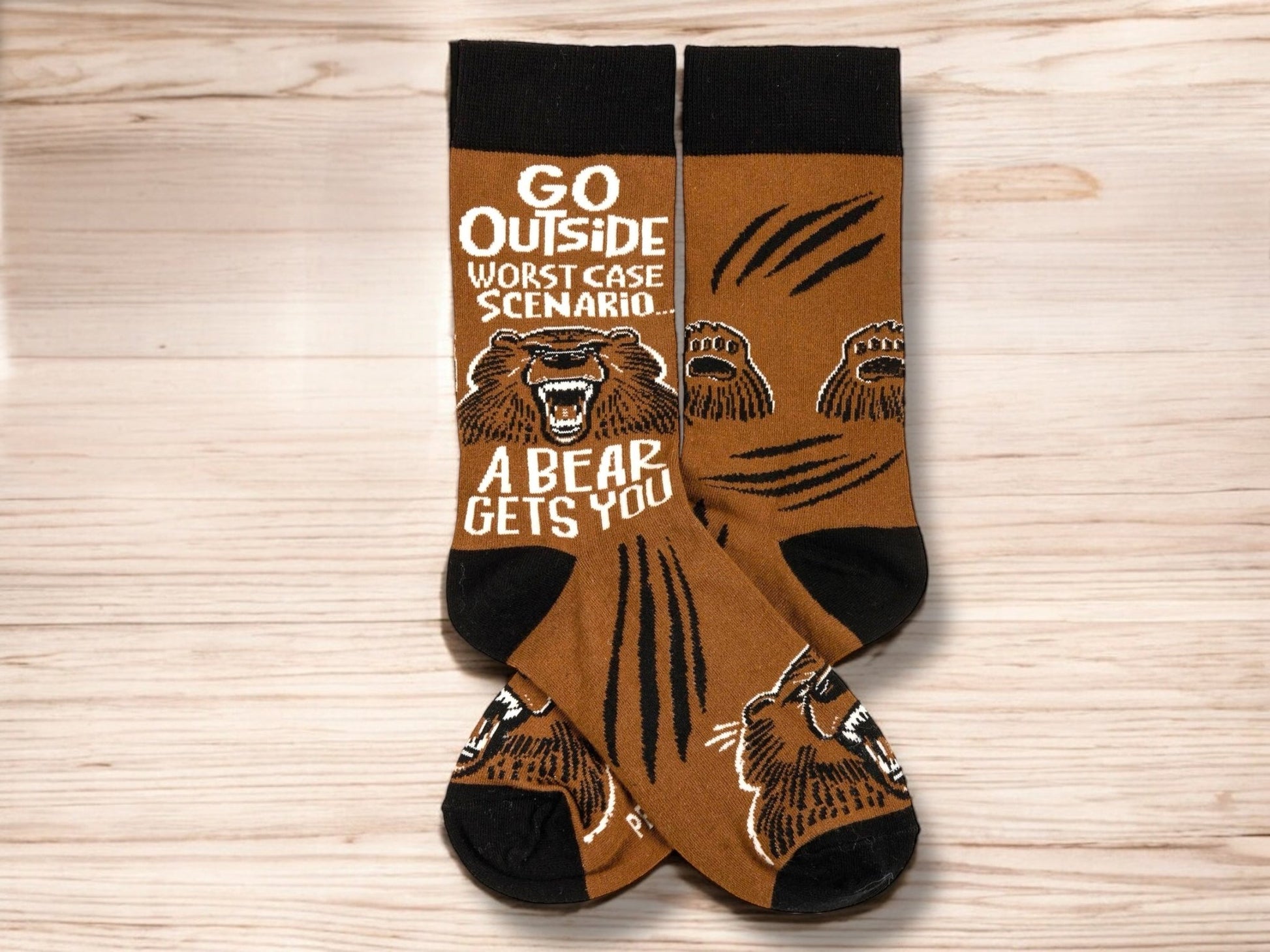 “Go Outside Worst Case Scenario A Bear Gets You” Unisex Socks - Wander Together Outfitters