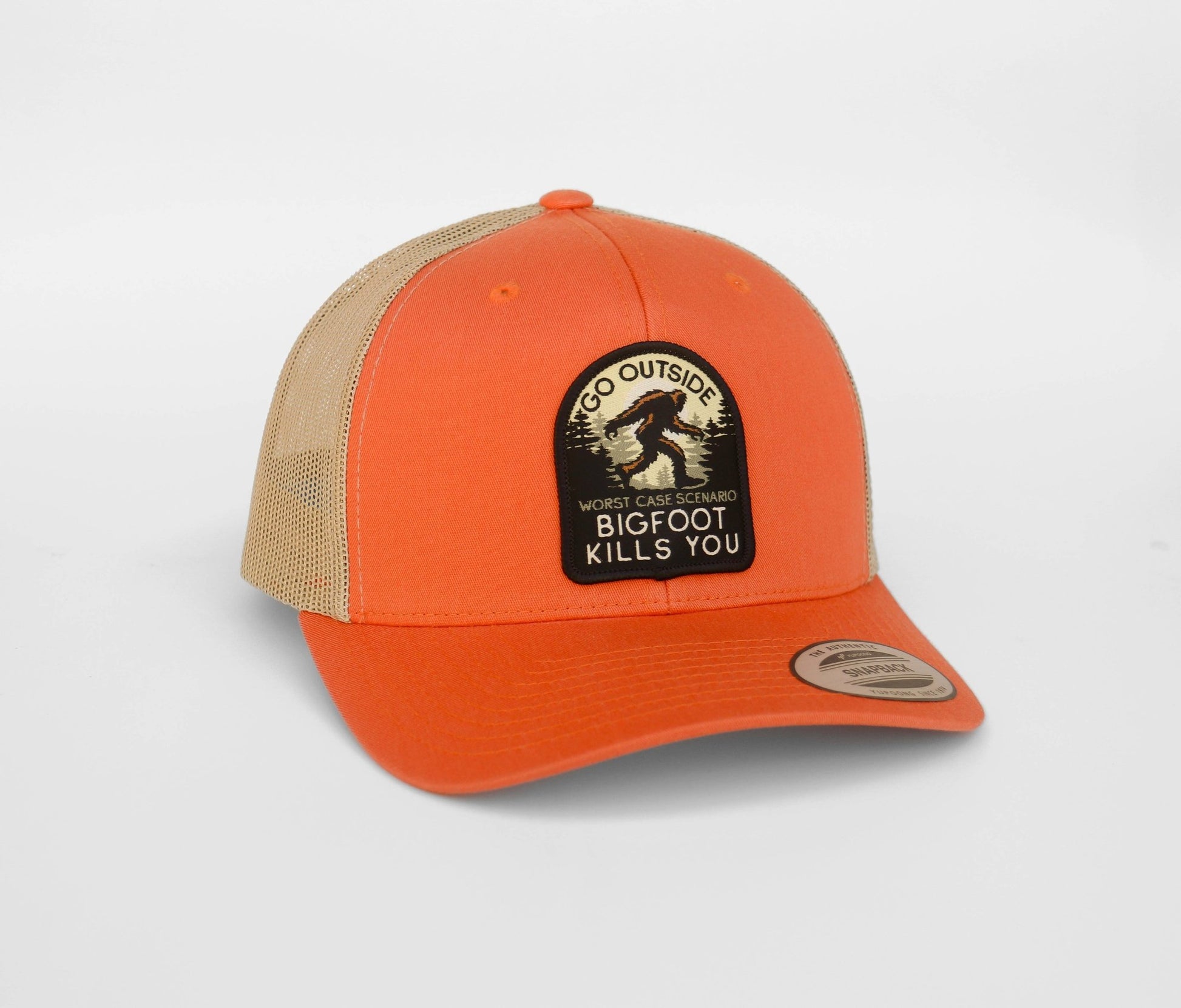 "Go Outside, Worst Case Scenario Bigfoot Kills You" Trucker Hat - Wander Together Outfitters
