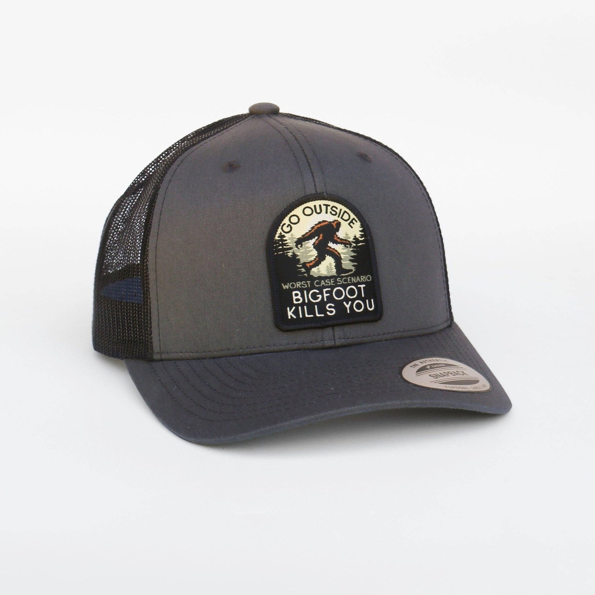 "Go Outside, Worst Case Scenario Bigfoot Kills You" Trucker Hat - Wander Together Outfitters