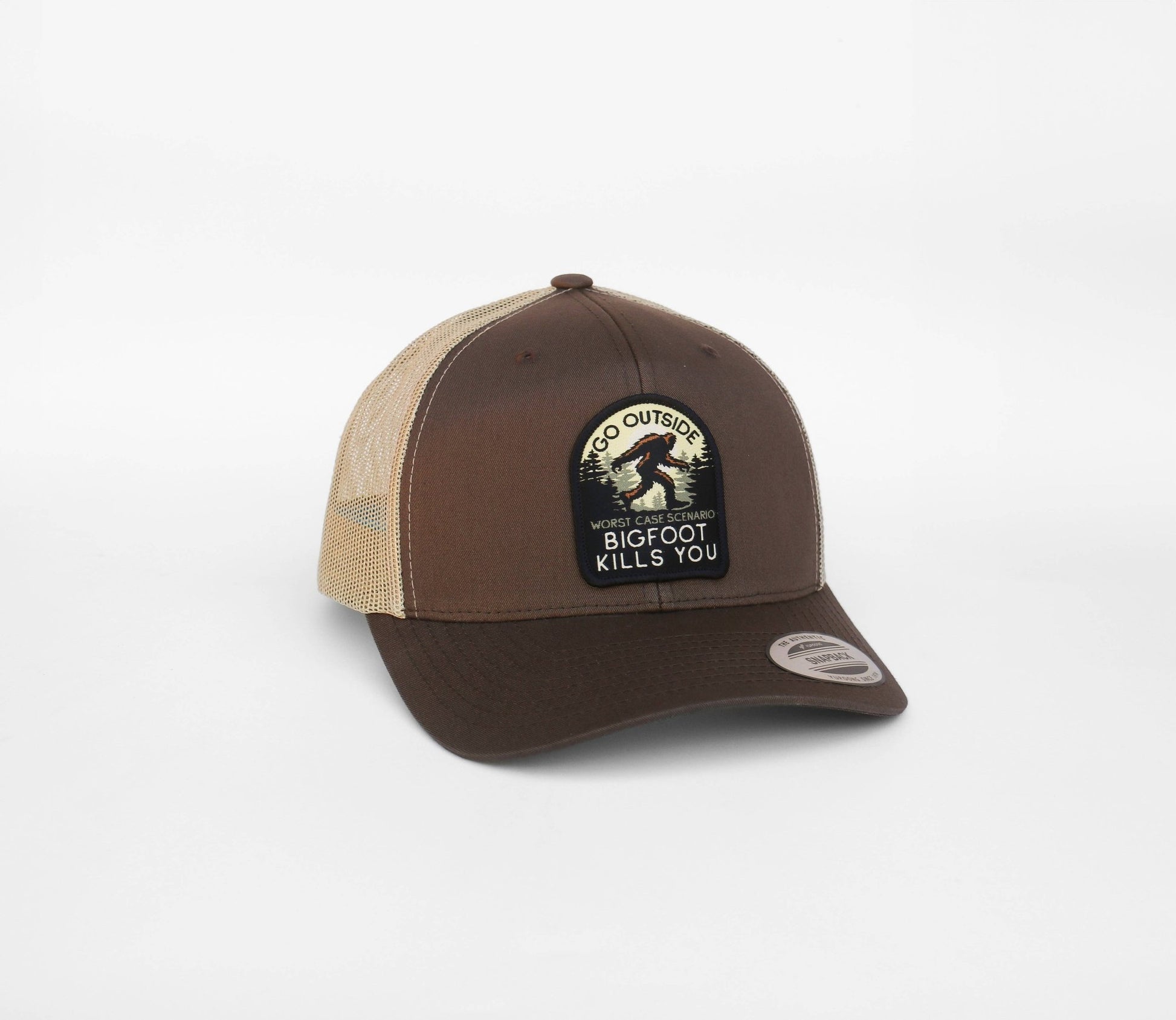 "Go Outside, Worst Case Scenario Bigfoot Kills You" Trucker Hat - Wander Together Outfitters