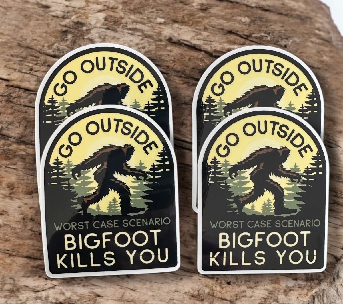 "Go Outside, Worst Case Scenario Bigfoot Kills You" Vinyl Sticker - Wander Together Outfitters