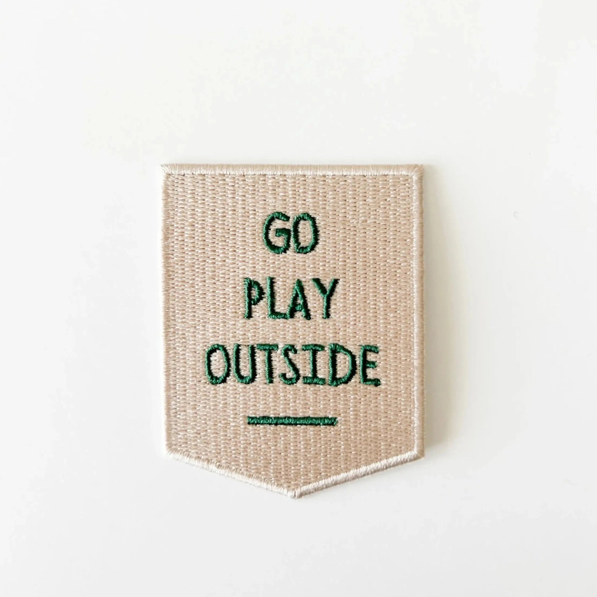 'Go Play Outside" Embroidered Iron - On Patch (Natural or Navy) - Wander Together Outfitters
