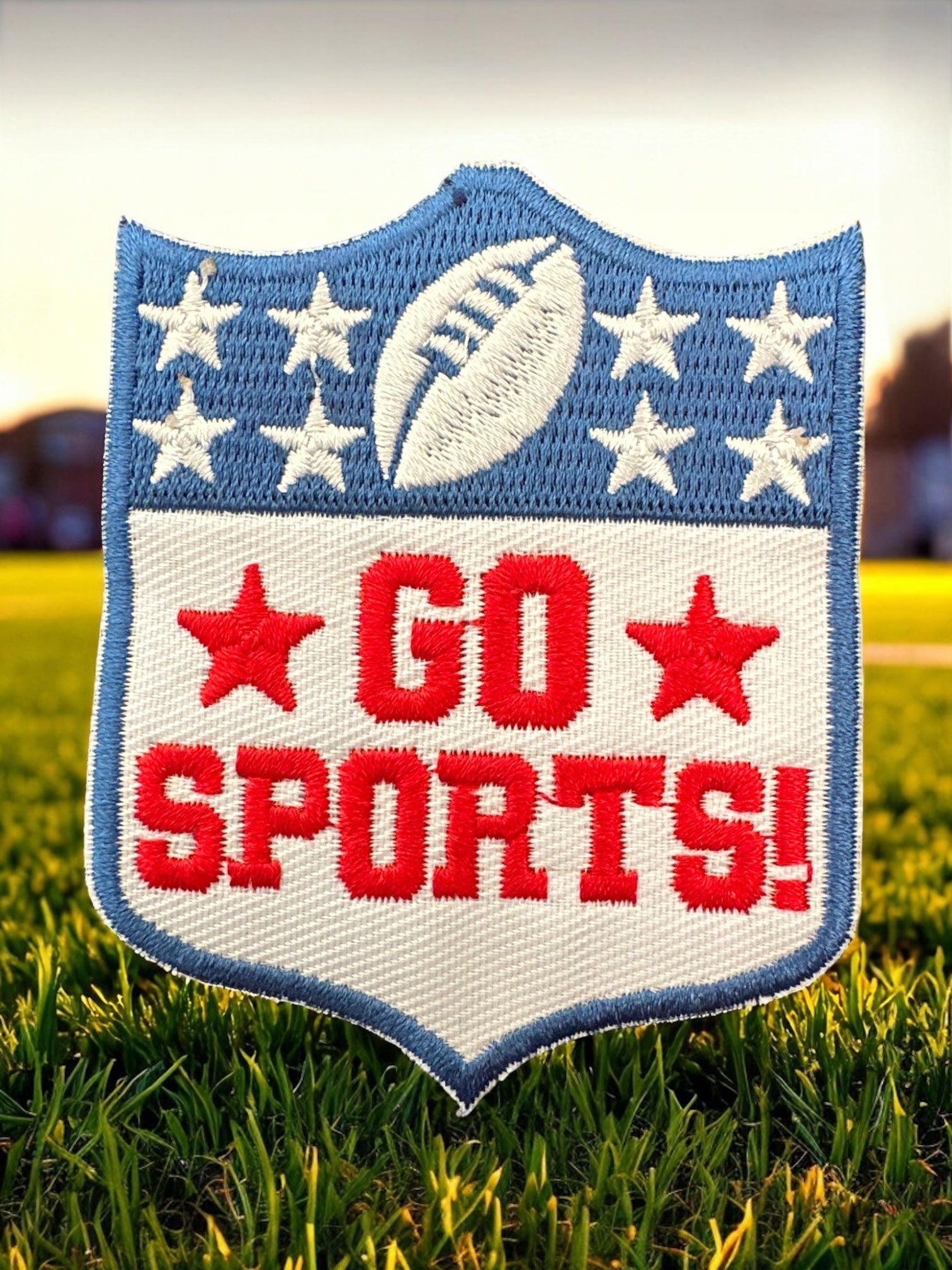 “Go Sports!” Football Themed Iron On Patch - Wander Together Outfitters