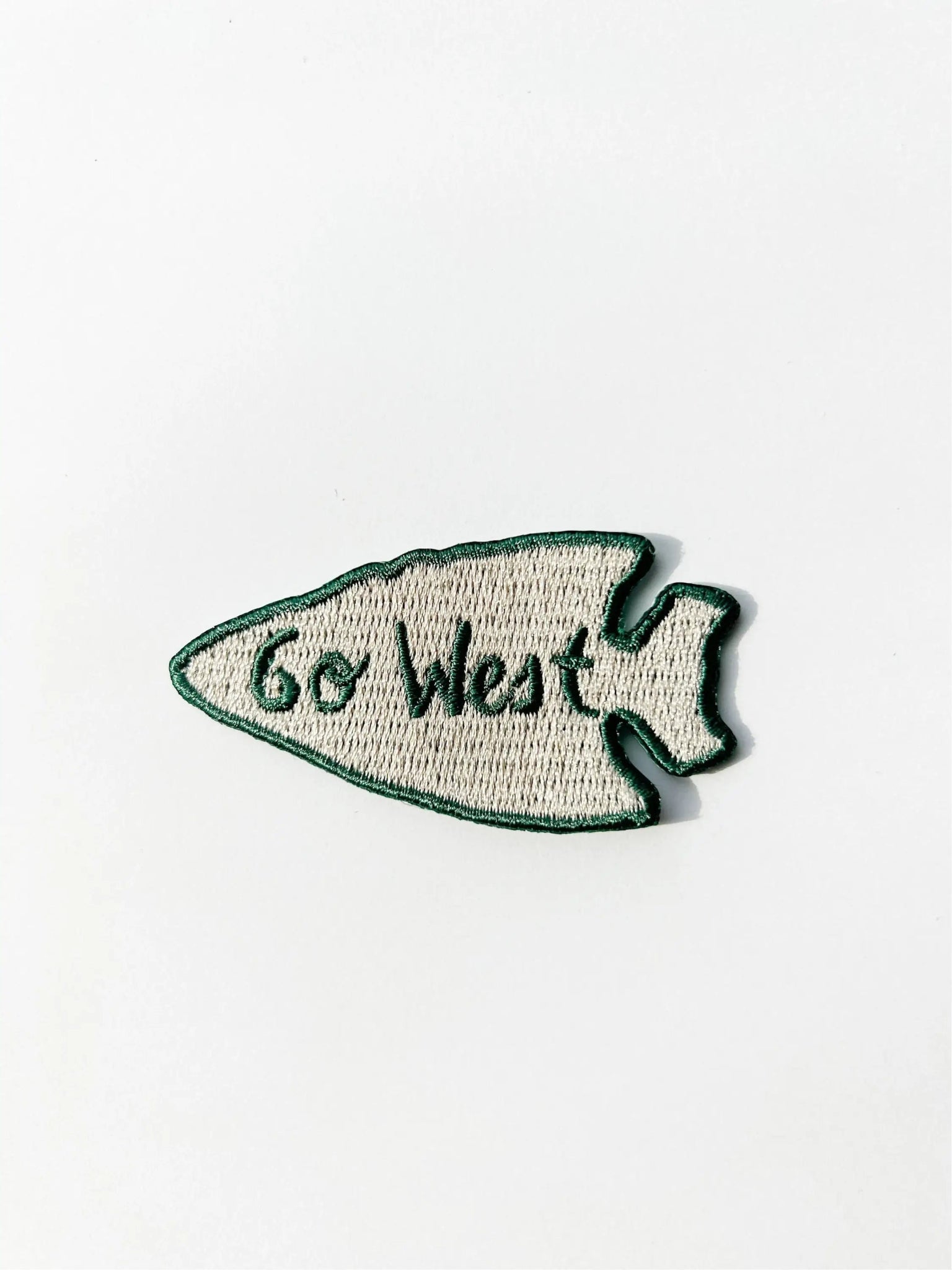 “Go West” Arrowhead Embroidered Iron On Patch  - Wander Together Outfitters