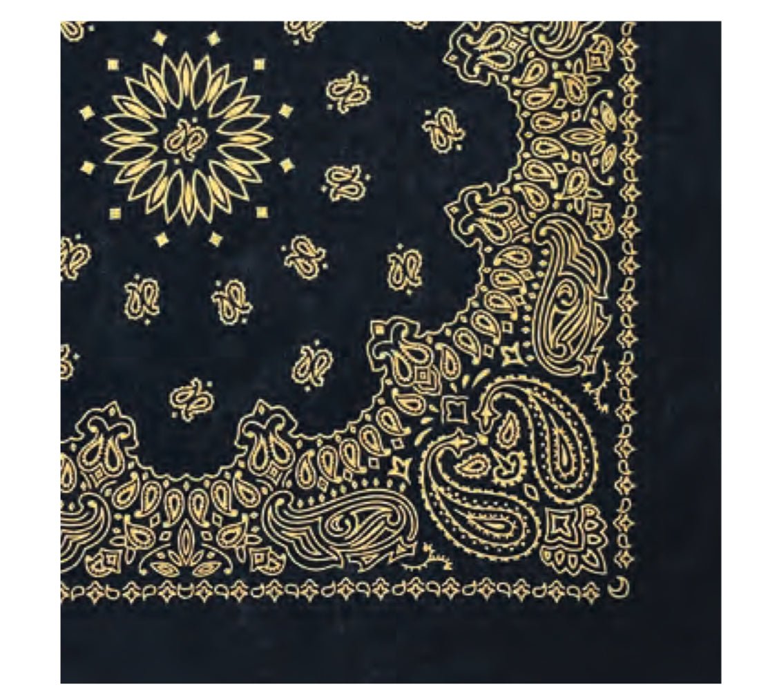 Gold Metallic on Navy Bandana - Wander Together Outfitters