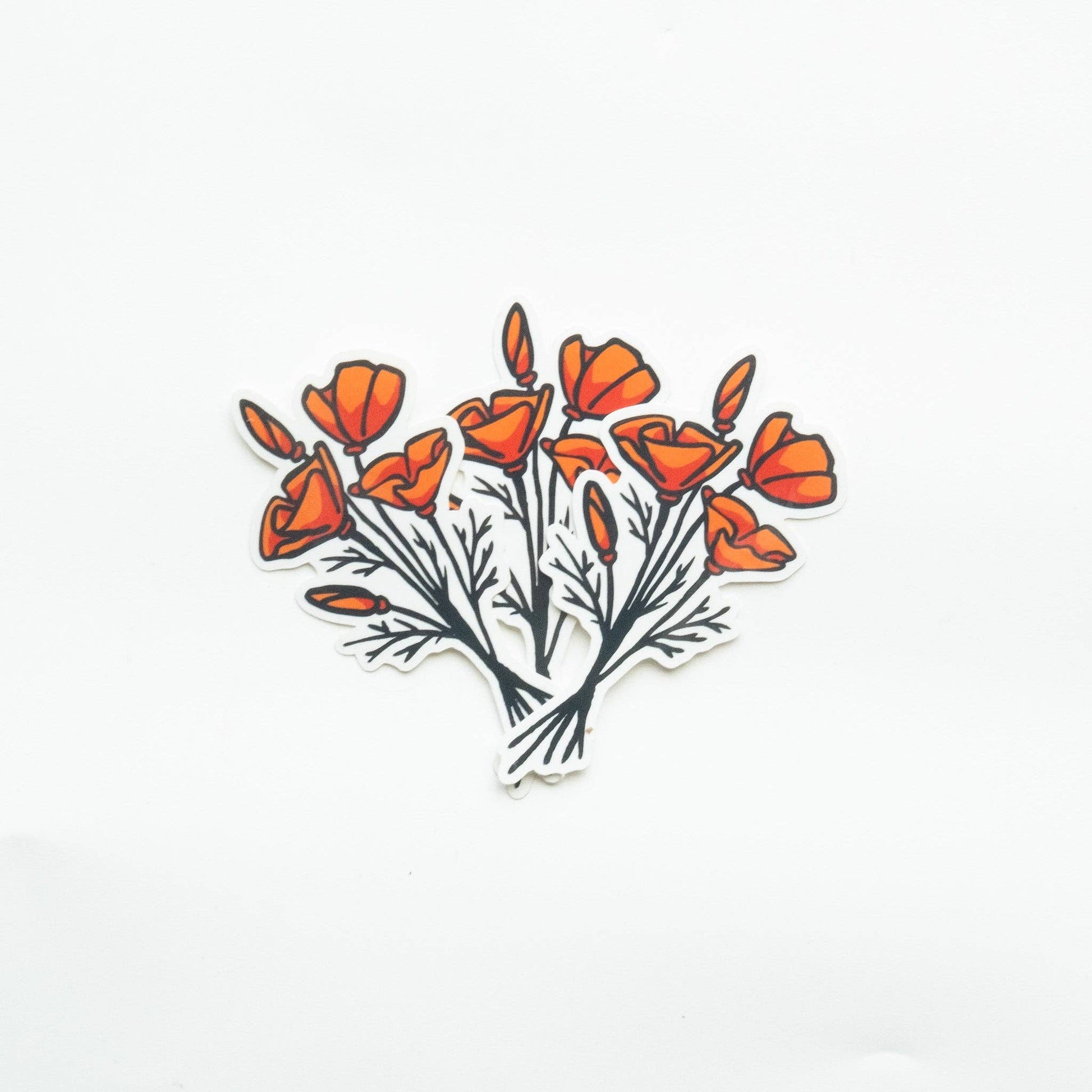 Golden Poppy Bouquet Vinyl Sticker - Wander Together Outfitters