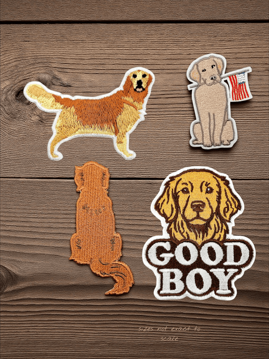 Golden Retriever or Labrador Patch Collection (Various) Embroidered Iron On Patches - Wander Together Outfitters
