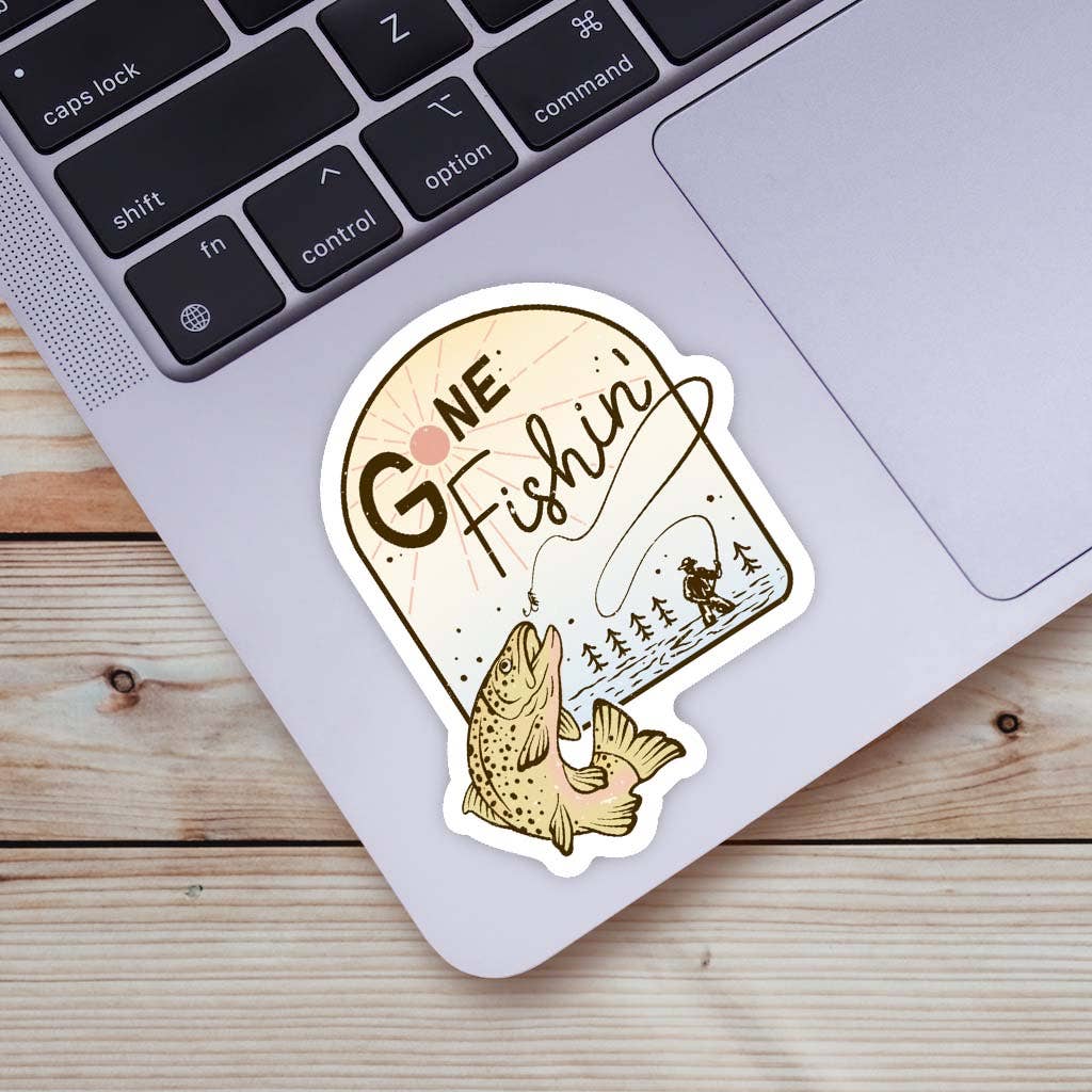 "Gone Fishin'" Vinyl Sticker - Wander Together Outfitters