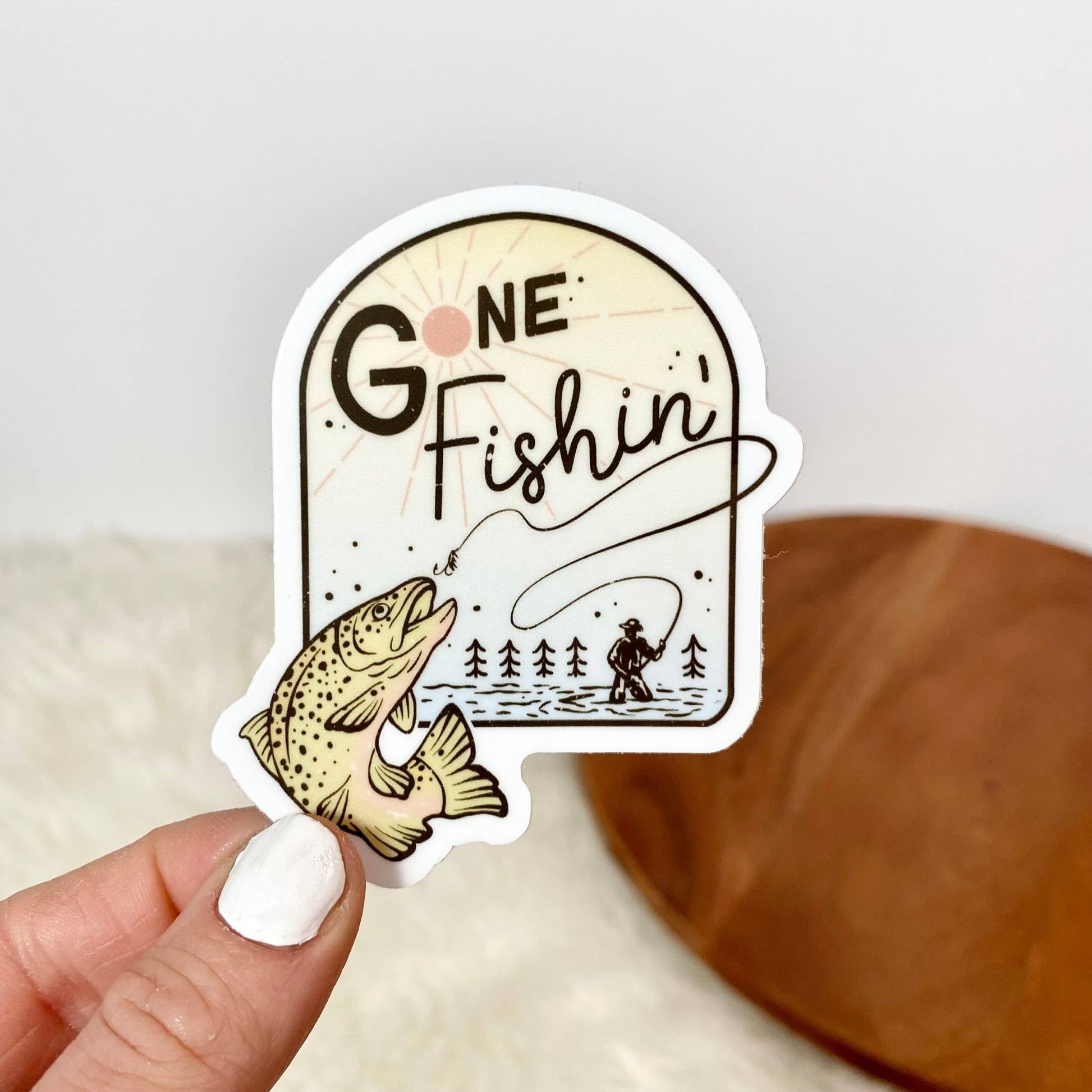 "Gone Fishin'" Vinyl Sticker - Wander Together Outfitters