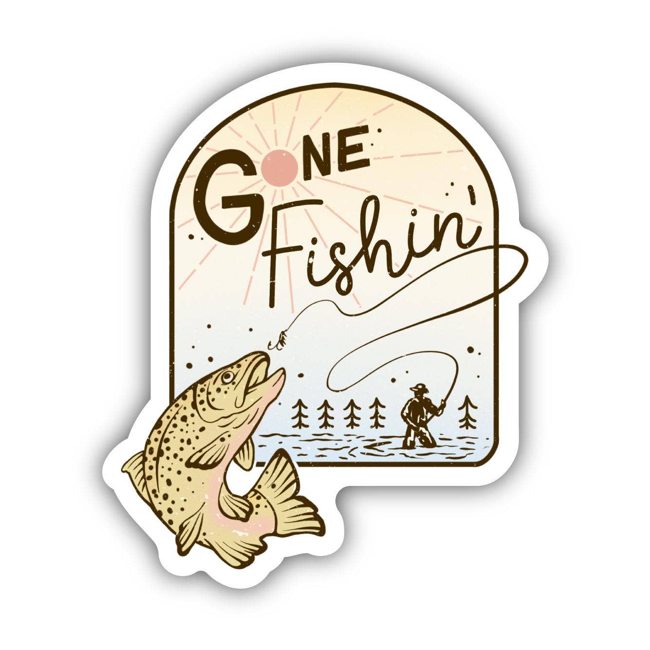 "Gone Fishin'" Vinyl Sticker - Wander Together Outfitters