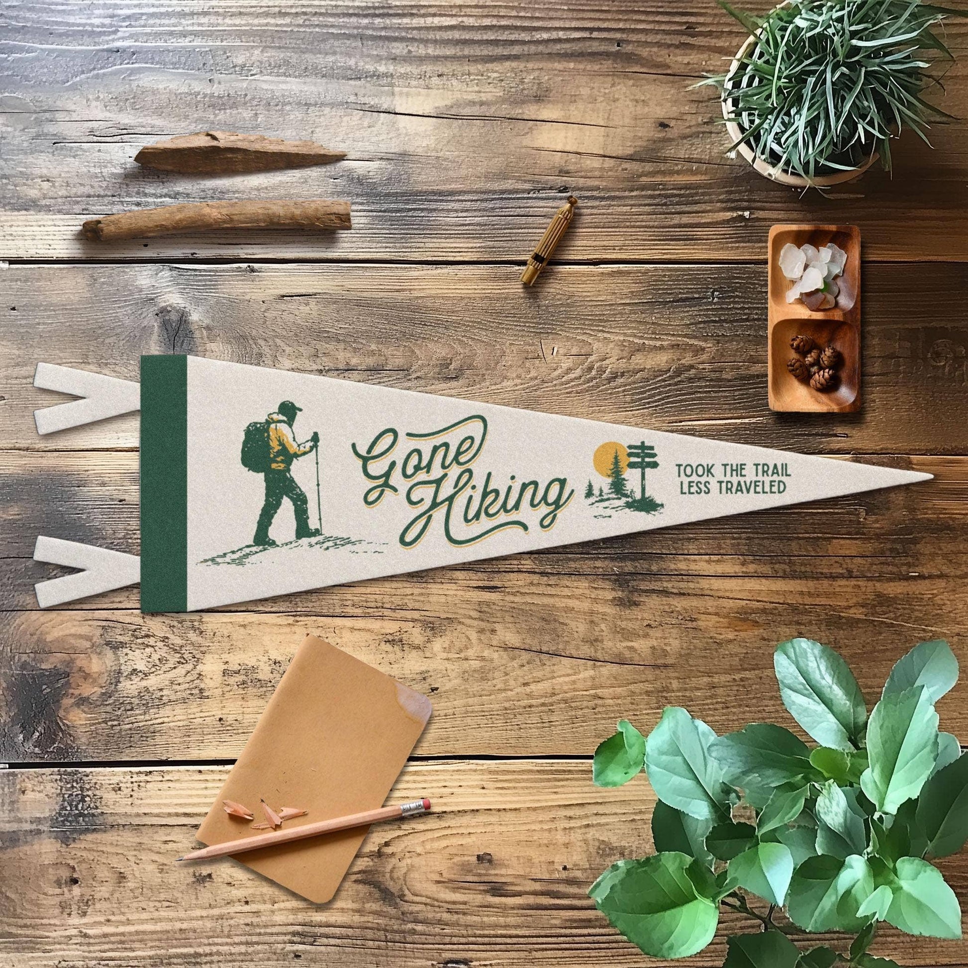 "Gone Hiking" Felt Mini Pennant - Wander Together Outfitters
