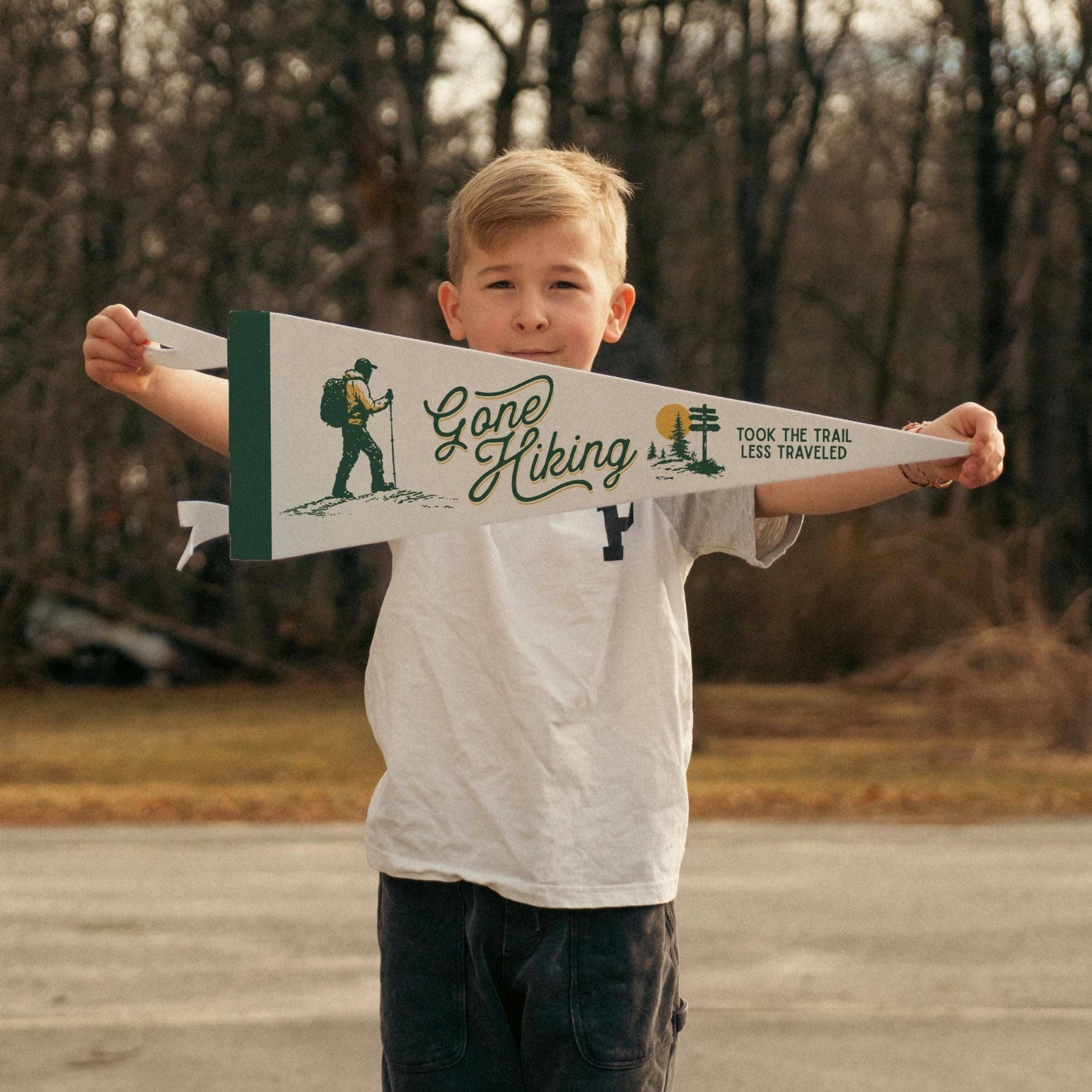 "Gone Hiking" Felt Mini Pennant - Wander Together Outfitters