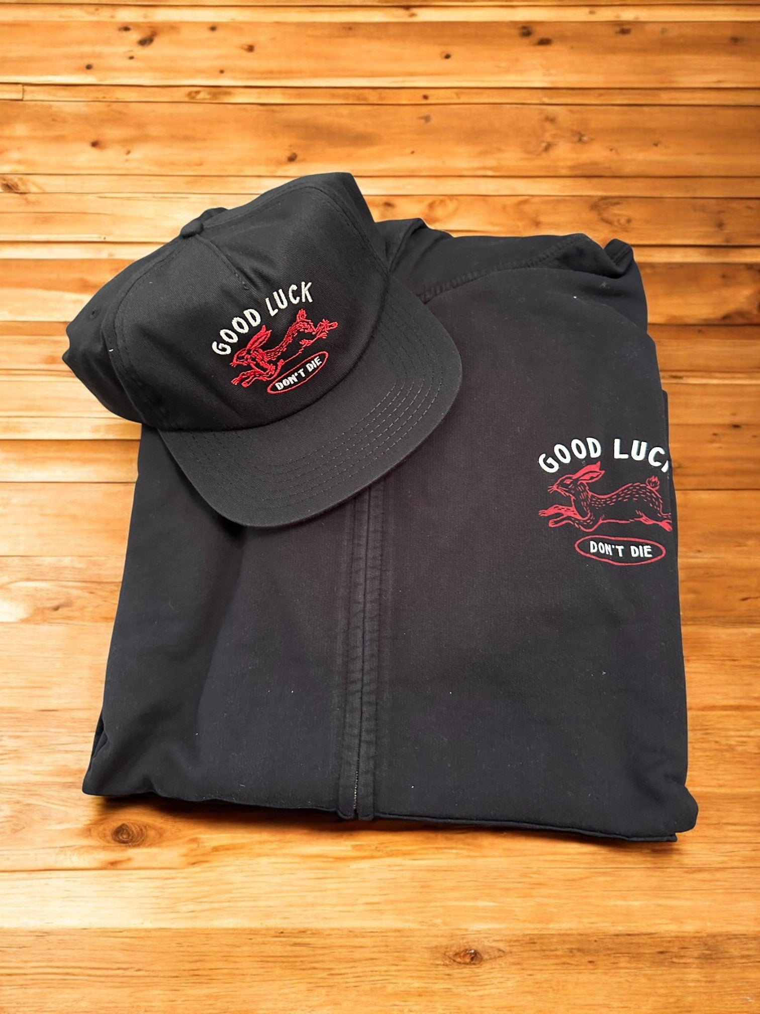 "Good Luck, Don't Die" Zip Hoodie - Wander Together Outfitters