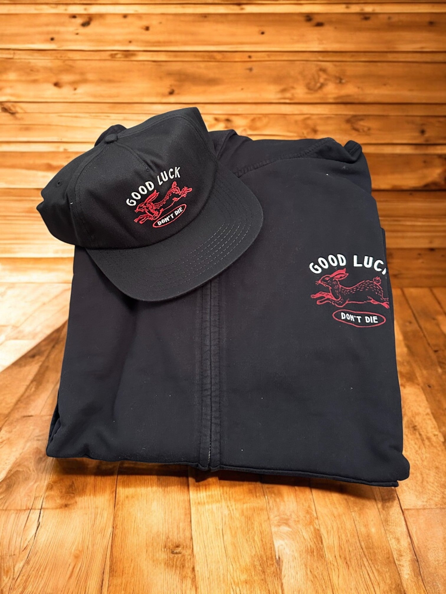 "Good Luck, Don't Die" Zip Hoodie - Wander Together Outfitters