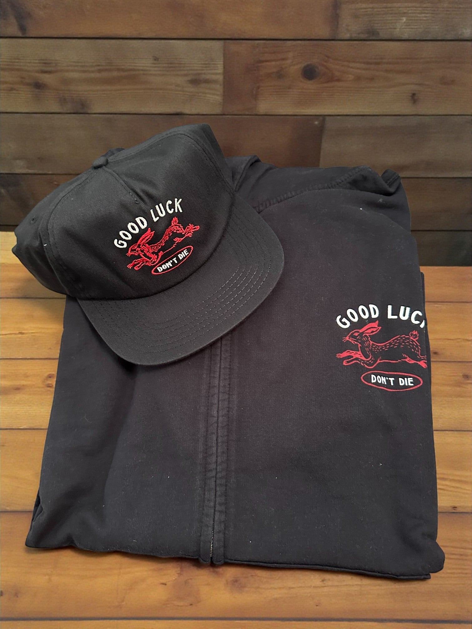 "Good Luck, Don't Die" Zip Hoodie - Wander Together Outfitters