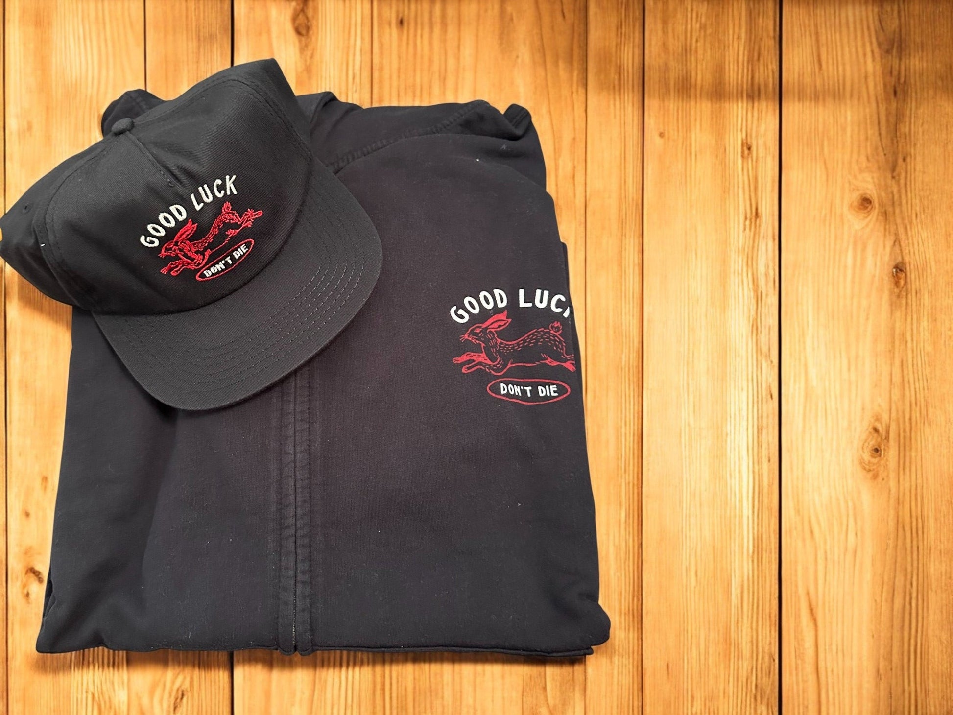 "Good Luck, Don't Die" Zip Hoodie - Wander Together Outfitters