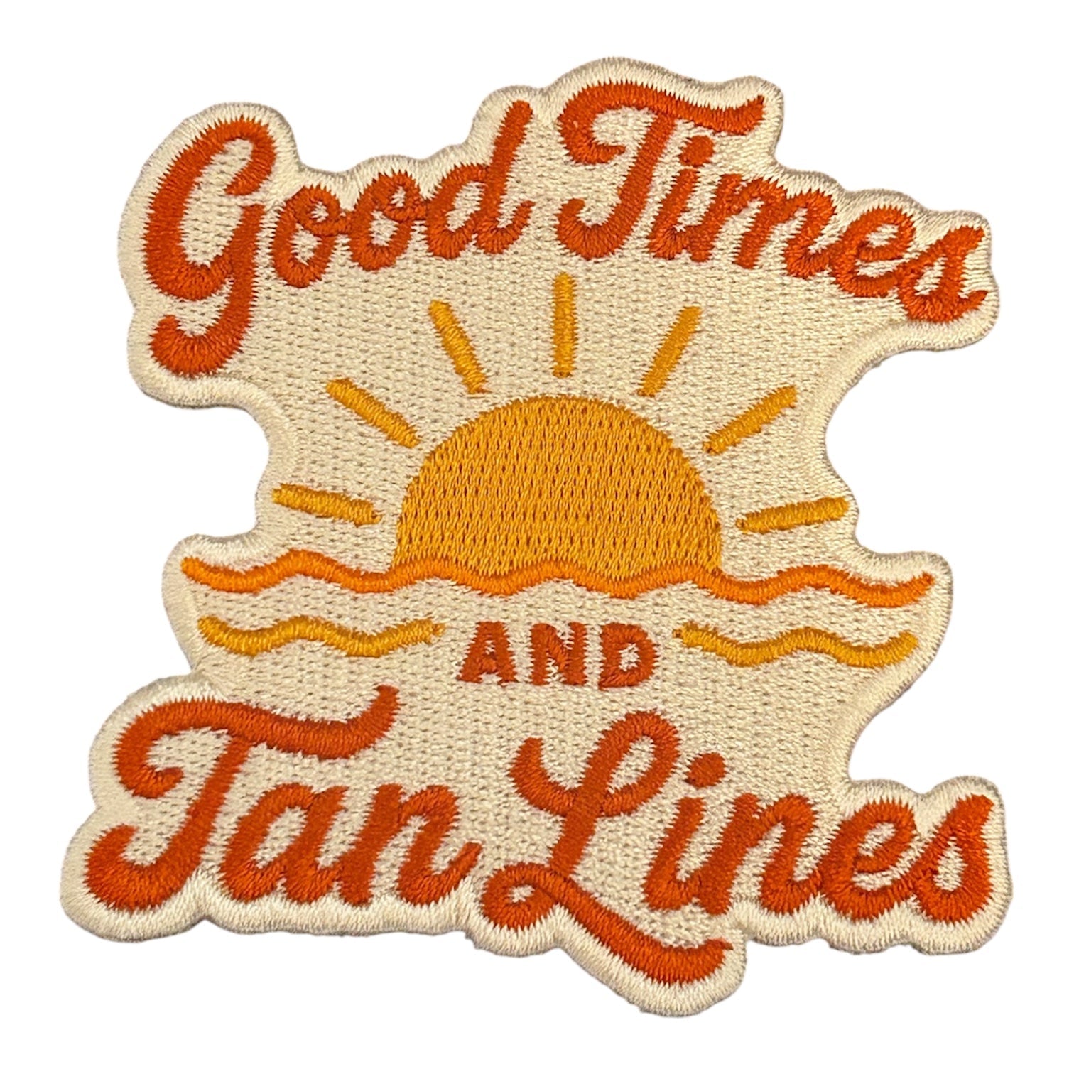 "Good Times And Tan Lines" Iron On Embroidered Patch - Wander Together Outfitters