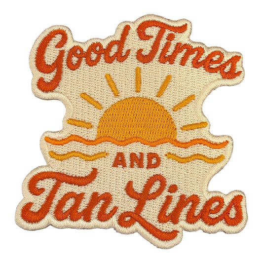"Good Times And Tan Lines" Iron On Embroidered Patch - Wander Together Outfitters