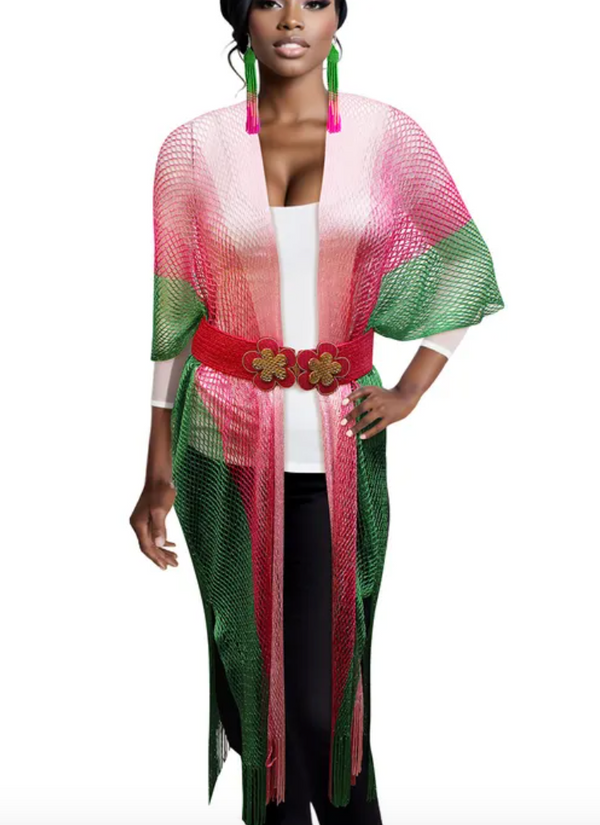 Pink and Green Gradient Kimono