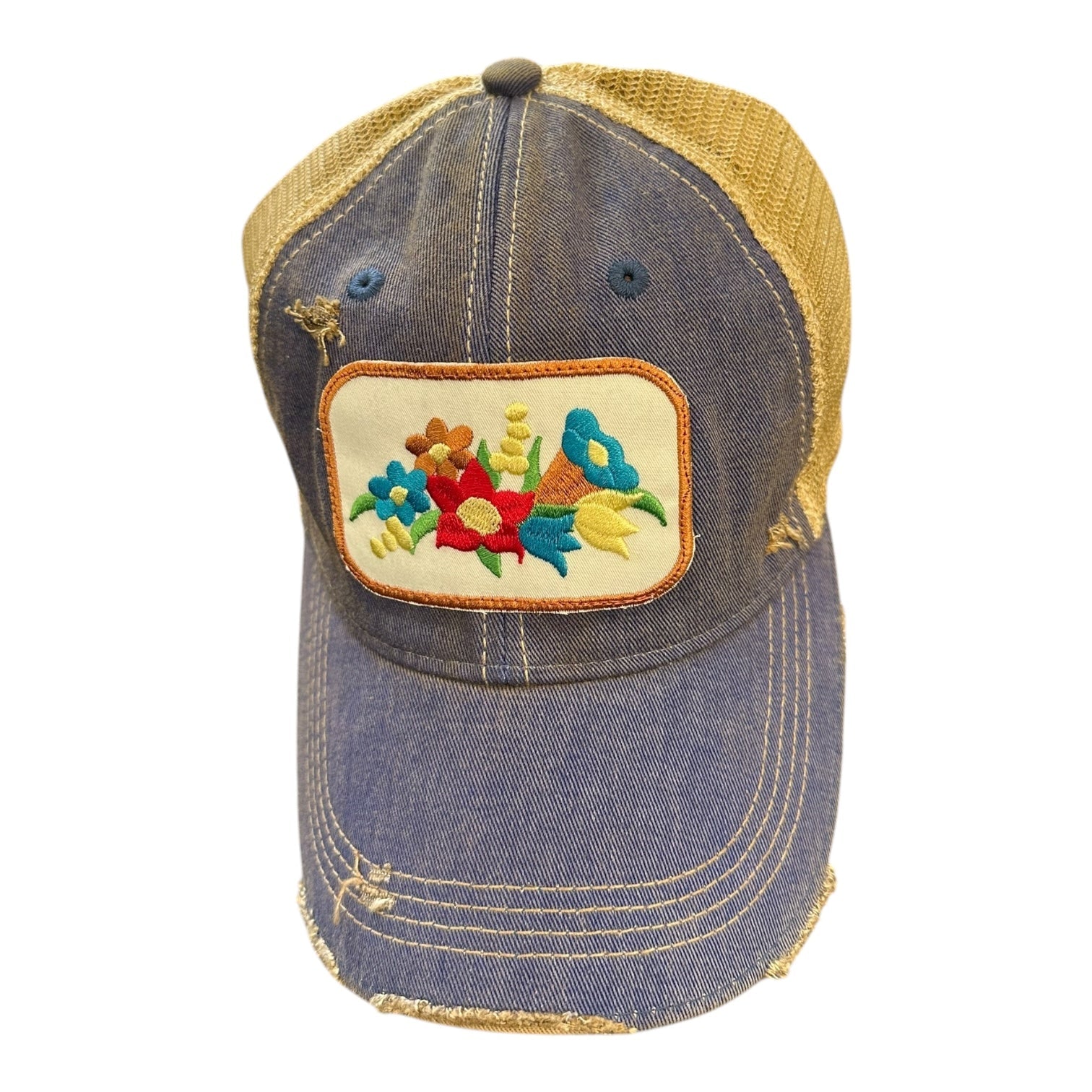 Gramma's Flowers Vintage Cap (Navy)(SALE) - Wander Together Outfitters