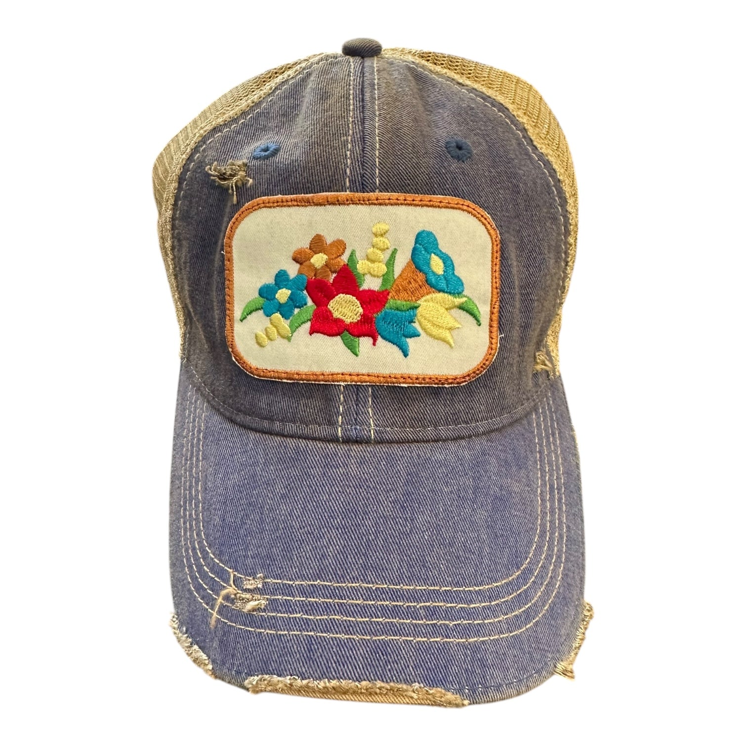 Gramma's Flowers Vintage Cap (Navy)(SALE) - Wander Together Outfitters