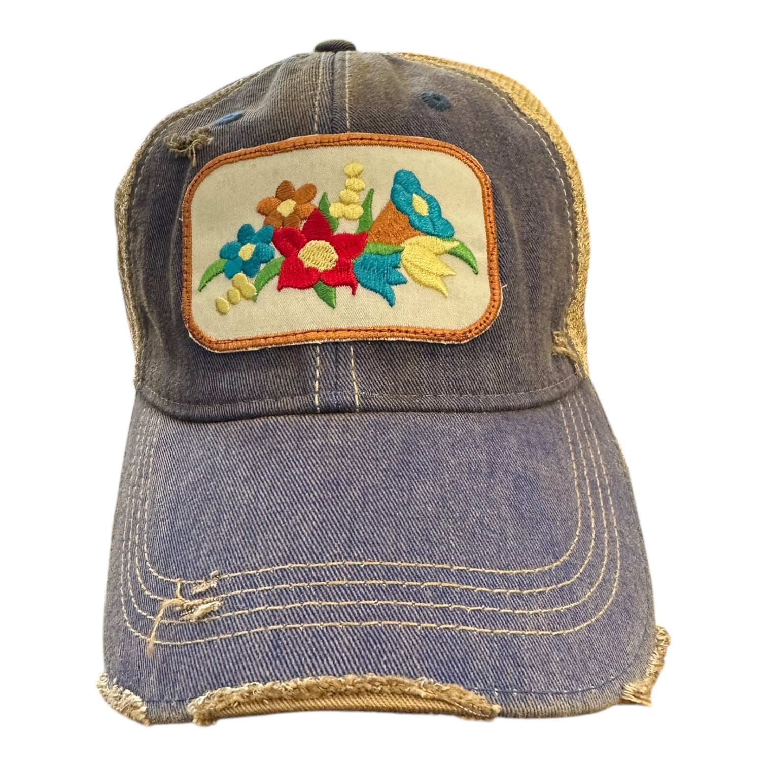 Gramma's Flowers Vintage Cap (Navy)(SALE) - Wander Together Outfitters