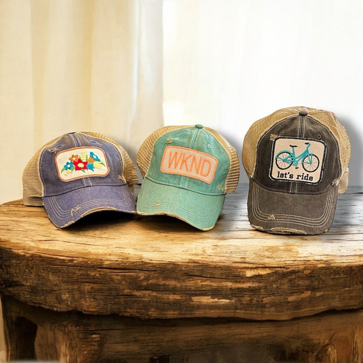 Gramma's Flowers Vintage Cap (Navy)(SALE) - Wander Together Outfitters