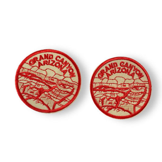 Grand Canyon Arizona Iron On Patch (Round Orange) - Wander Together Outfitters