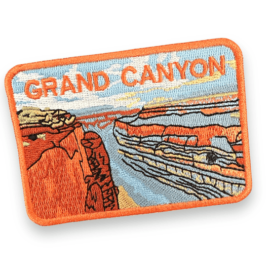 Grand Canyon Embroidered Iron On Patch (Rectangle Orange) - Wander Together Outfitters