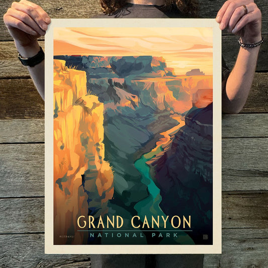 Grand Canyon National Park: Deep Shadows (63 National Parks) Art Print - Wander Together Outfitters