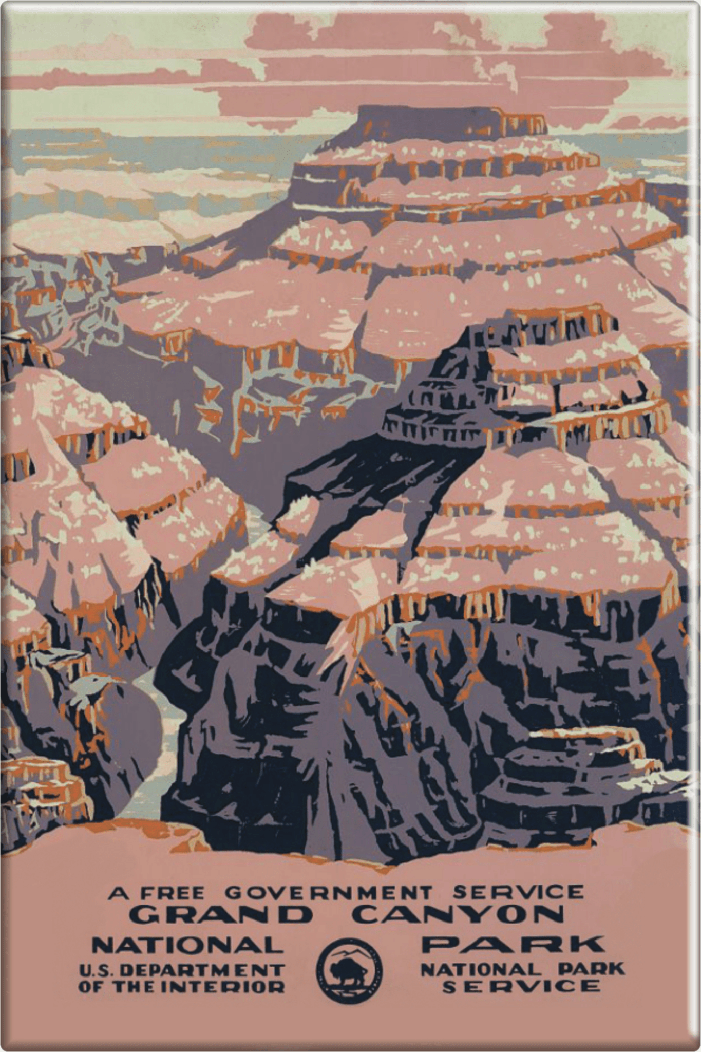 Grand Canyon National Park Magnet - Powell, C. Don Service Poster - Wander Together Outfitters