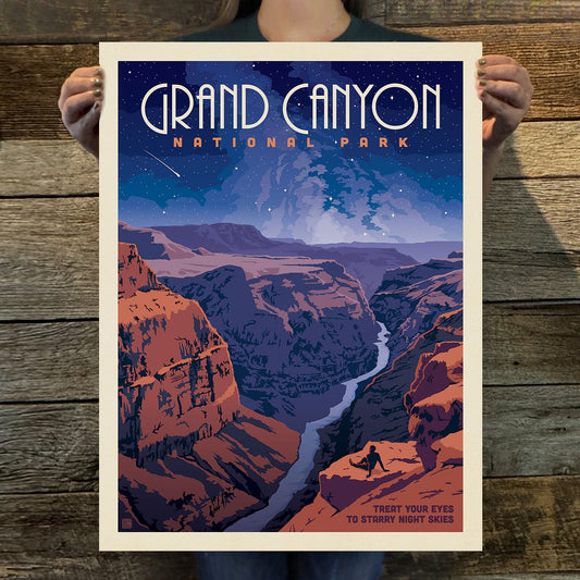 Grand Canyon National Park: Starry Night Art Print - Wander Together Outfitters