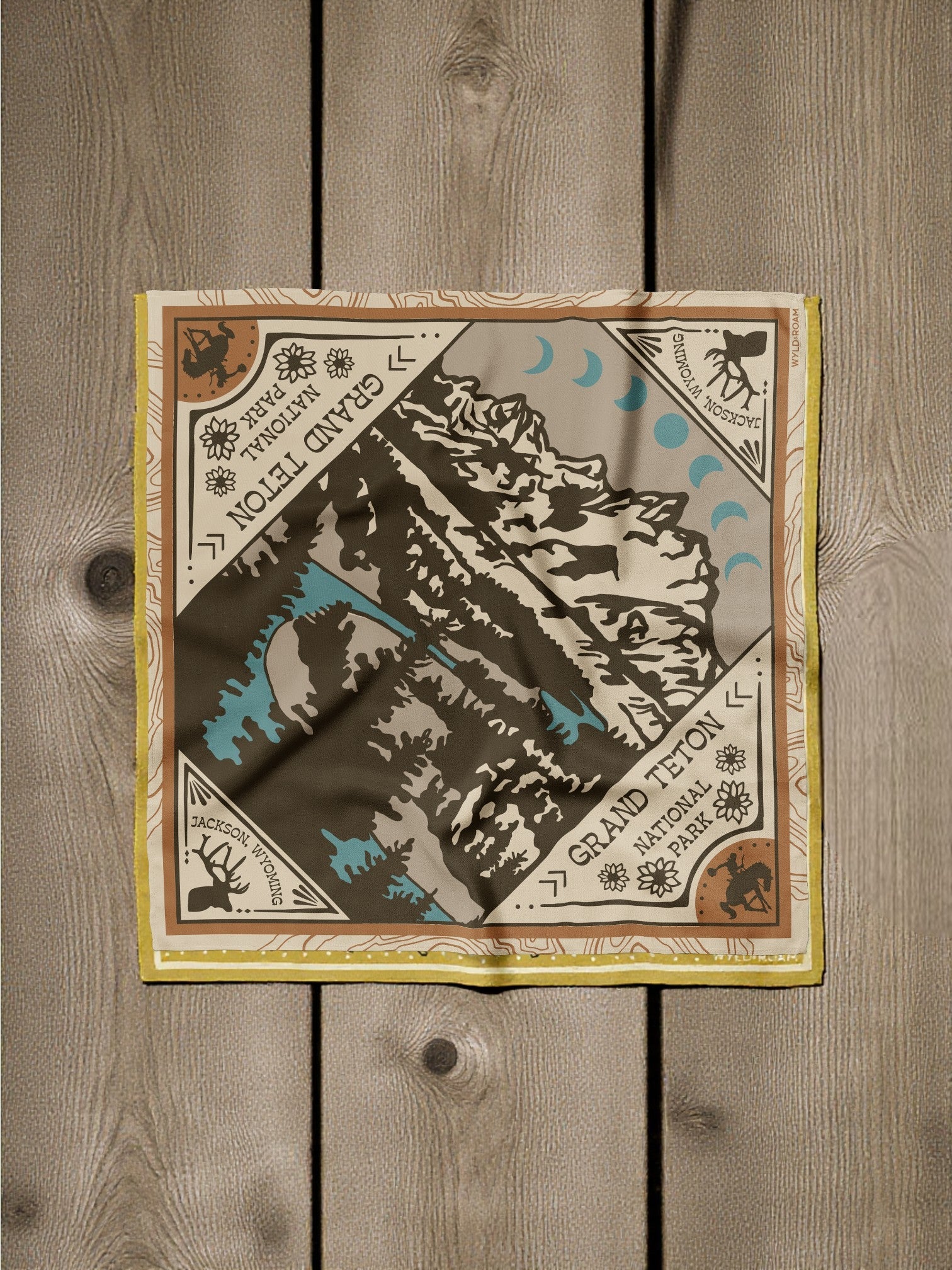 Grand Teton Bandana (Camel or Light Blue) - Wander Together Outfitters
