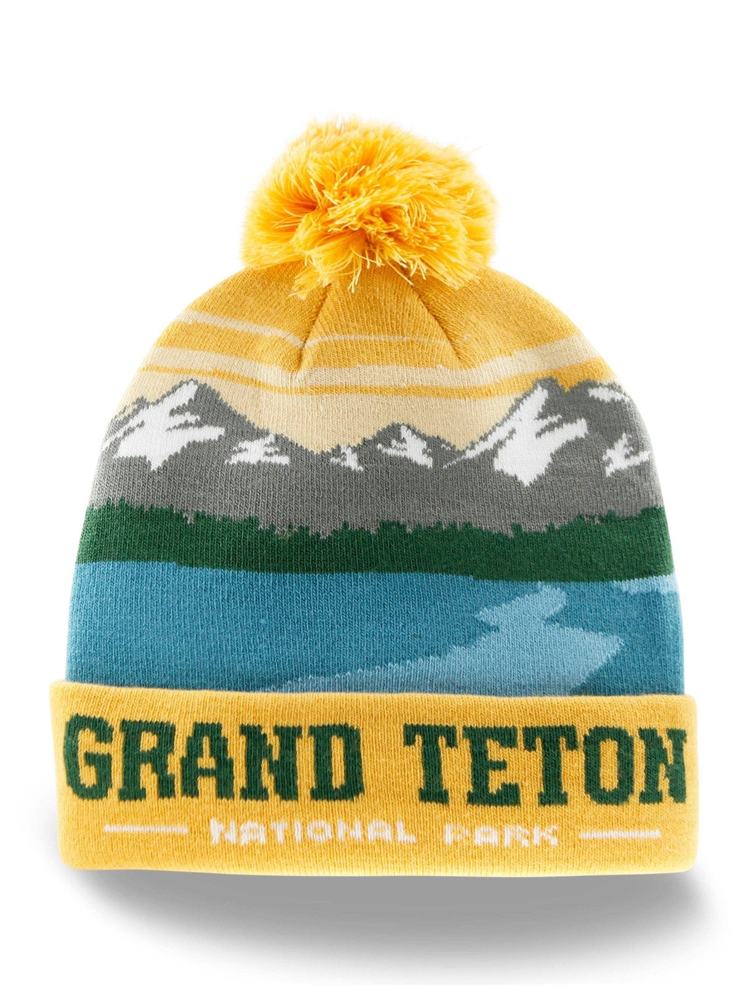 Grand Teton National Park Beanie Winter Knit Hat with Pom Pom - Wander Together Outfitters