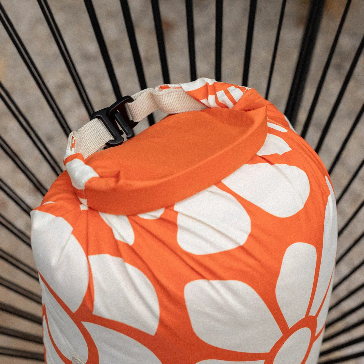 Graphene Puffer Sleeping Bag Blanket: Big Flowers Expedition Orange - Wander Together Outfitters
