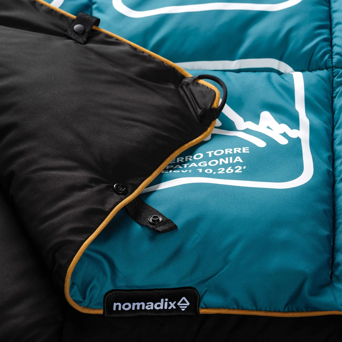 Graphene Puffer Sleeping Bag Blanket: Peaks of the World Teal Ocean - Wander Together Outfitters