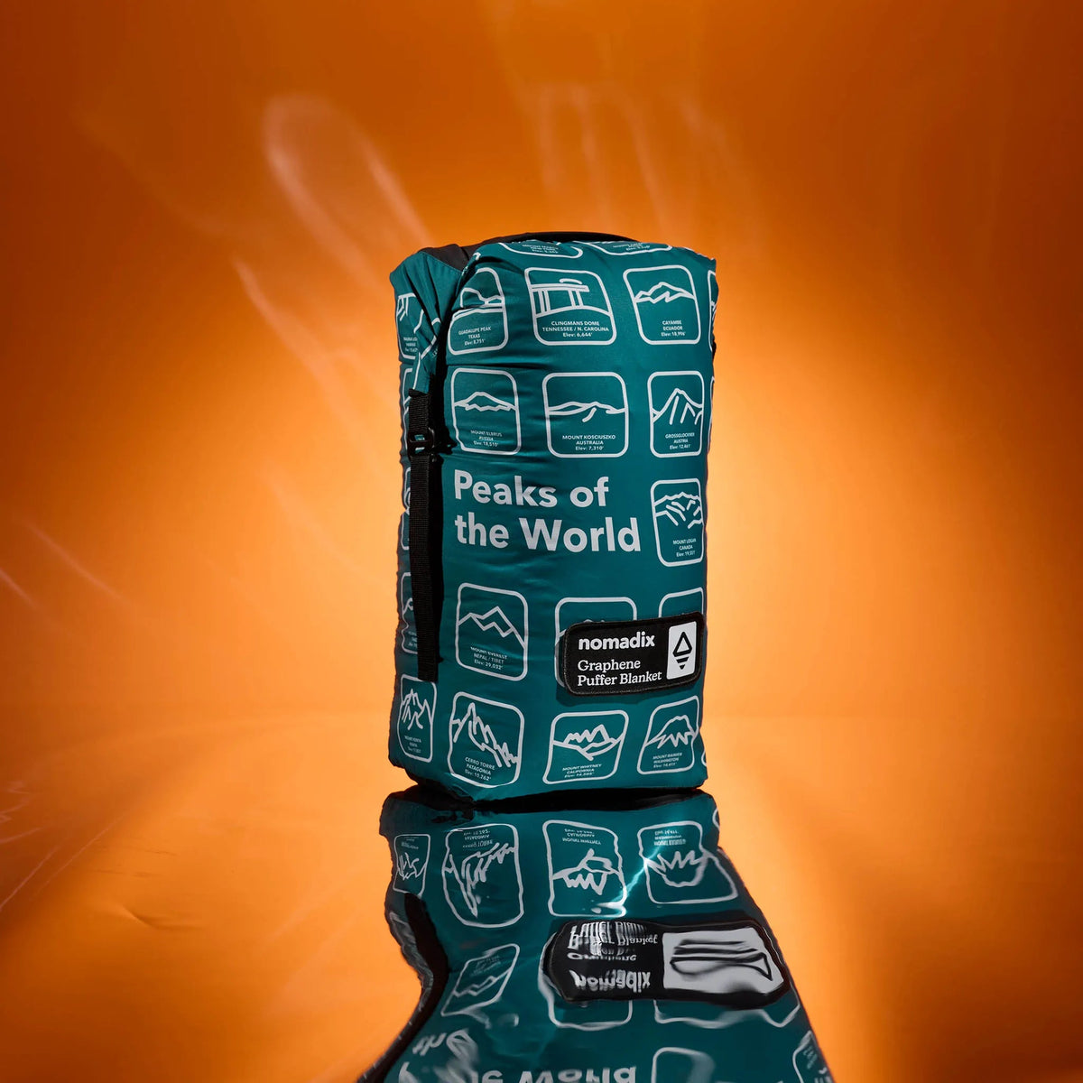 Graphene Puffer Sleeping Bag Blanket: Peaks of the World Teal Ocean - Wander Together Outfitters