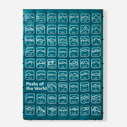 Graphene Puffer Sleeping Bag Blanket: Peaks of the World Teal Ocean - Wander Together Outfitters