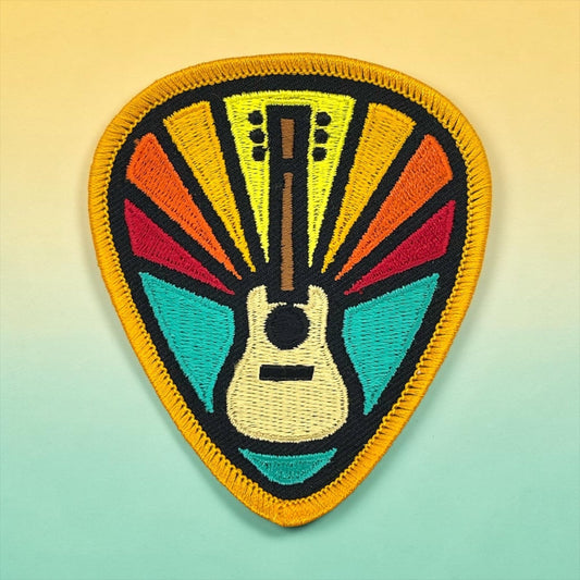 Gratifying Guitar Embroidered Iron On Patch - Wander Together Outfitters