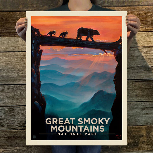 Great Smoky Mountains National Park: Bear Crossing Art Print - Wander Together Outfitters