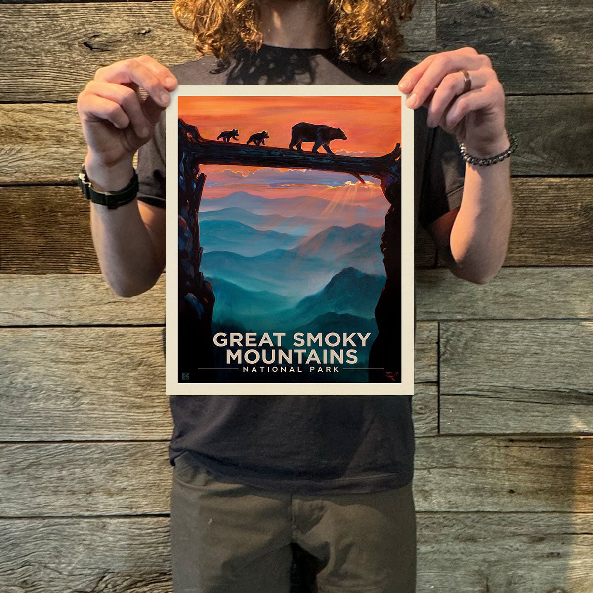 Great Smoky Mountains National Park: Bear Crossing Art Print - Wander Together Outfitters